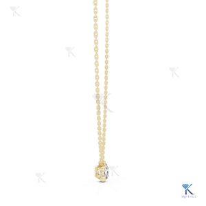 Lab Grown Diamond Cut Solitaire Floating <b>Pendant</b> Necklace 14K 18K <b>Solid</b> <b>Gold</b> Luxury Fine Women Dainty Jewelry Gift - Product Image 5