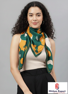 Foulards carrés à impression numérique personnalisés de haute qualité Accessoires de mode en tissu doux léger Commandes en gros - Product Image 4