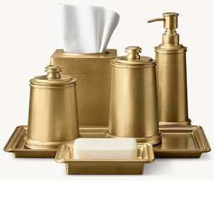 Ensemble de salle de bain élégant en métal avec finition décorative, idéal pour la décoration intérieure de salle de bain moderne - Product Image 3