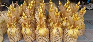 Panier-cadeau en bambou, tissage en bambou naturel durable pour un emballage cadeau haut de gamme, présentation en magasin, produit au Vietnam - Product Image 2