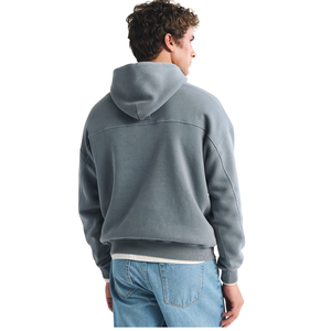 Custom Men's <b>Grey</b> Quarter Zip <b>Sweatshirt</b> Premium Streetwear Pullovers OEM Private Label Clothing Manufacturer Wholesale Supplier - Product Image 3