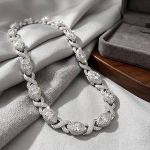 Export Quality Custom <b>Iced</b> <b>Out</b> Gold and Silver Diamond Cuban <b>Chain</b> for Street Style Party and Engagement Available for Sale - Product Image 1