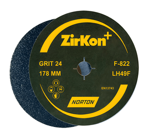 Disque en fibre de zircone de qualité supérieure, grain 24-120, 4" 5" 7", dureté 40-42HRC, vitesse maximale 80m/s, NORZON - Product Image 1