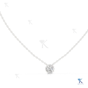 Lab Grown Diamond Cut Solitaire Floating <b>Pendant</b> Necklace 14K 18K <b>Solid</b> <b>Gold</b> Luxury Fine Women Dainty Jewelry Gift - Product Image 2