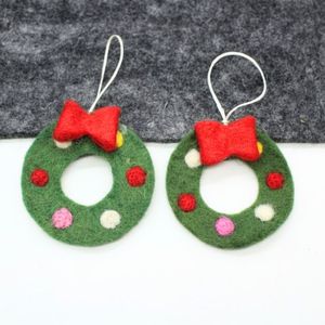 Handmade Felt Christmas <b>Wreath</b> Ornament Holiday Tree Hanging Decoration - Product Image 2
