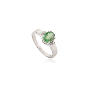 Classy Single Stone Authentic <b>Emerald</b> May Birthstone Gemstone 925 Sterling <b>Silver</b> Handmade <b>Ring</b> For Women's Party Wear Jewelry - Product Image 3