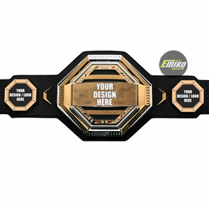 เข็มขัดแชมป์แบบกำหนดเองสำหรับคาราเต้ MMA ยูโด ฝึกซ้อม - ขนาดผู้ใหญ่สำหรับทุกเพศ ชุบทอง คุณภาพพรีเมียม ของสะสม ปรับแต่งได้ - Product Image 4