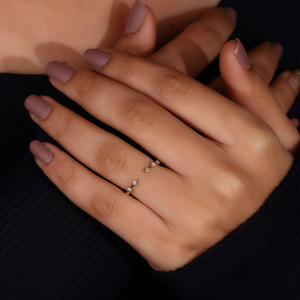 Open Diamond Eternity <b>Ring</b> Minimalist <b>Adjustable</b> Diamond Band Dainty Stacking <b>Ring</b> for Women Gold Jewelry - Product Image 1