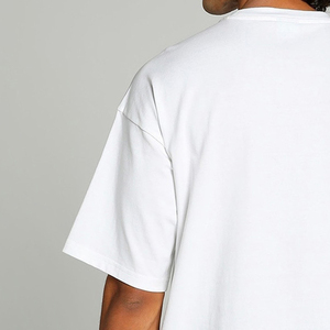 Oversized Men's <b>White</b> Cotton <b>T</b>-<b>Shirt</b> Short Sleeve O-Neck Casual Blank Jersey Knitted Breathable <b>Fit</b> - Product Image 2