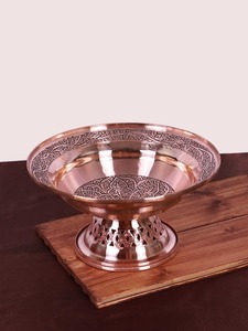 Bol de service portable en cuivre pur, design contemporain Meena, GLOSSY TOUCH ART - Product Image 2