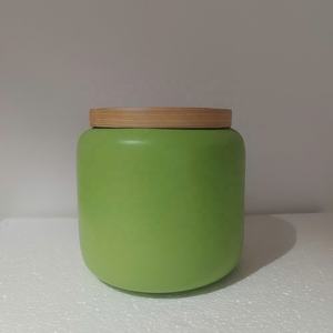 Organisateur rond en bambou Pot de stockage de fleurs cuites avec couvercle pour épices et autres articles - Product Image 2