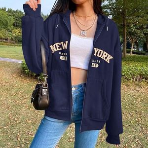 Nouvelle collection – Sweat à capuche zippé décontracté pour femme, 100 % coton, manches longues, col rond, épaules tombantes, imprimé coloré, confortable – Meilleur prix - Product Image 3