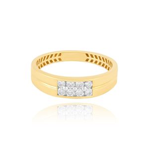 แหวนแต่งงานผู้ชายทองคำขาว 14K ประดับเพชรเลี้ยงในห้องปฏิบัติการหกเม็ด - Product Image 2