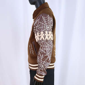 Vestes d'hiver pour hommes en laine, style cool et tendance, avec patchs, streetwear personnalisé, broderie chenille, veste varsity - Product Image 4