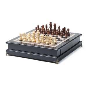 Handcrafted Acacia <b>Wood</b> Chess Set <b>Rustic</b> Brown Wholesale | Moradabad - Product Image 3