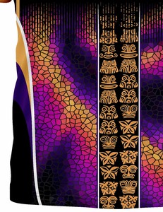 T-shirt de sport pour homme Corex, imprimé par sublimation, manches courtes, col rond, séchage rapide, coupe classique, motif violet et orange - Product Image 5