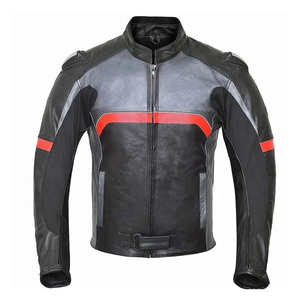 Veste de moto en cuir de vache véritable pour homme/Chaquetta, équipement de protection CE niveau 2 avec bosse de protection - Product Image 1