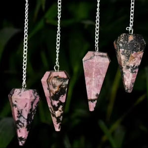 High Quality Spiritual Rhodonite Amethyst <b>Crystal</b> Cone Dowsing Pendant Handmade Souvenir <b>Crystal</b> <b>Crafts</b> Meditation Mascot Cube - Product Image 1