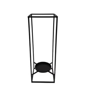 Portavelas de Lujo de Hierro y Vidrio Decorativo con Acabado en Lámina Plateada - Product Image 4