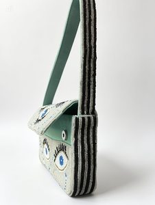 Bolso de Hombro de Poliéster Ligero y Ecológico con Bordado de Cuentas Vegetales, Estilo Bohemio, Hecho a Mano, Divertido para Mujer - Product Image 1