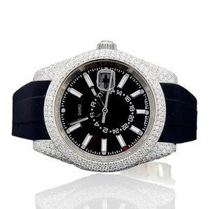 Reloj Mecánico de Lujo con Esfera Negra de Alta Calidad, Correa de Acero Inoxidable, Logotipo Personalizado, Diamante Moissanita, Regalo de Aniversario para Él - Product Image 4