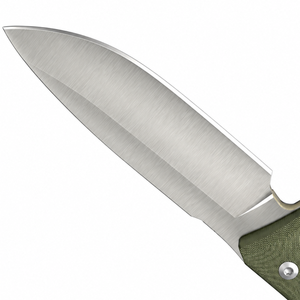 Cuchillos de Caza con Empuñadura Texturizada Verde Oliva, Hoja Fija Plateada, Construcción de Espiga Completa y Doble Orificio en el Mango para Camping - Product Image 2