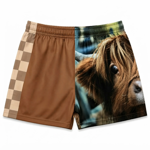 Shorts de sport pour hommes à séchage rapide, imprimés motif coucher de soleil serpent, taille élastique, poches, coupe classique, pour l'été - Product Image 4