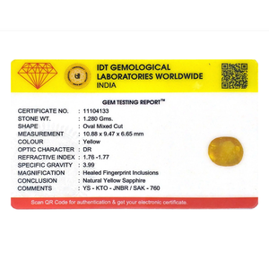 Loose 6.4 Carat Oval Cut Yellow Sapphire Gemstone for Fine Jewelry - Product Image 4