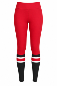 Leggings Rojos con Detalles Negros para Mujer, Nuevo Diseño, Transpirables, Antibacterianos, Cómodos, de Spandex/Poliéster, Largos, Cintura Media - Product Image 2