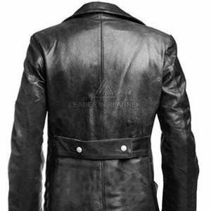 เสื้อโค้ทหนังวัวแท้พรีเมียมสำหรับผู้ชาย แฟชั่นฤดูหนาว เสื้อโค้ทหนังยาว ราคาขายส่ง เสื้อโค้ทหนังผู้ชาย - Product Image 4