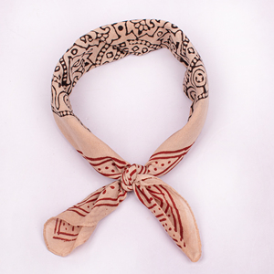 Comfortable Block Print Cotton Bagru Bandana <b>Square</b> <b>Scarf</b> Fashionable Ethnic Style Eco Friendly Wear Unisex Wrap Craftjaipur - Product Image 4