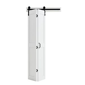 Porta Scorrevole a Soffietto 90x210 cm in MDF con Kit Ferramenta, Design Salvaspazio a Telaio a H, Facile da Montare - Product Image 1