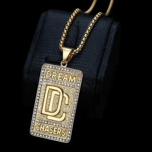 Pendentif Dream Chasers DC en argent 925 plaqué rhodium avec micro-incrustation de moissanite taille brillant, style hip-hop, unisexe, pour tous les jours - Product Image 4