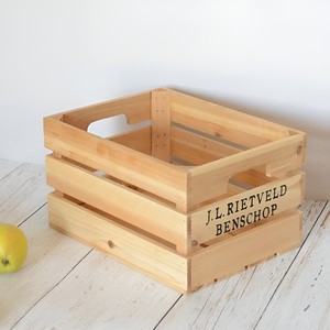 Vente en gros d'usine de paniers en bois de petite taille organisateur de stockage de cuisine caisse en bois gigogne avec poignées - Product Image 1