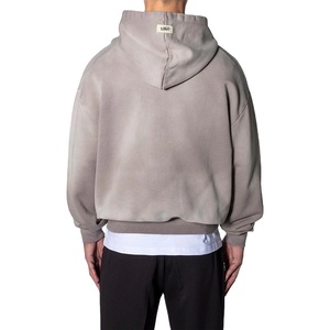High Quality Cotton Oversize <b>Thick</b> <b>Fleece</b> Drop Shoulder Plain Pullover Fit Sweatshirt Custom Acid Washed Men Hoodie - Product Image 6