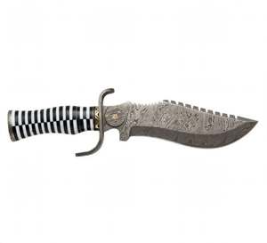 Handcrafted Damascus Steel Decorative Art Craft Custom <b>Black</b> <b>White</b> <b>Striped</b> Handle - Product Image 5