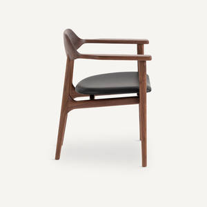 Fauteuil en noyer de style classique moderne, durable, avec dossier en bois massif, meubles de salle à manger - Product Image 3