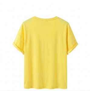 T-shirt vintage pour homme à col rond jaune, manches courtes, séchage rapide, respirant, coupe régulière, décontracté, tissu 100% coton 240g - Product Image 2
