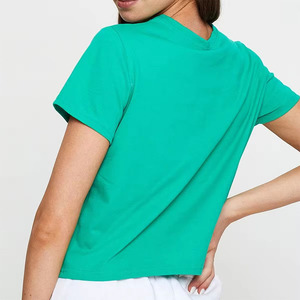 Nouveauté : T-shirts courts à manches courtes pour femmes, imprimés, 100 % coton, écologiques, respirants, pour l'été, tenue quotidienne, look tendance - Product Image 2