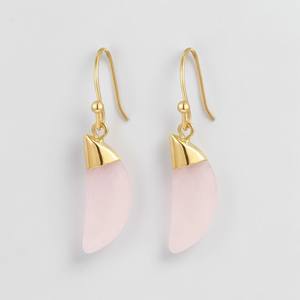 Pendientes Colgantes de Aventurina Verde en Forma de Media Luna, Plata de Ley Bañada en Oro, Hechos a Mano con Moissanita Facetada, Étnicos, Certificados - Product Image 6