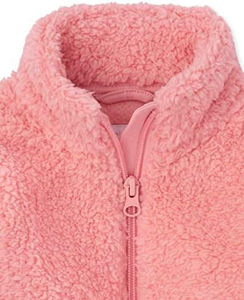 Wholesale <b>Pink</b> Sherpa Fleece <b>Jacket</b> Zipper Closure Women Casual Winter Outerwear Solid Color Sherpa Lining Polyester Material - Product Image 5