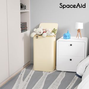 Large 110L Tall Laundry Hamper with Lid Bamboo Handles Collapsible Design for Bedroom Bathrooms for <b>Clothes</b> <b>Storage</b> - Product Image 5