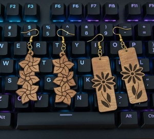 Wood Geometric <b>Drop</b> Earrings Antique <b>Bronze</b> Plated Bohemia Style Unisex Fashion Jewelry - Product Image 2