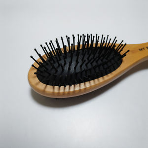 Brosse combinée en bois double face pour chiens et chats, adoucit le pelage, élimine les poils morts et la saleté, type laser, lisseur - Product Image 5