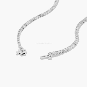 Luxury Round Brilliant Lab Created Diamond V <b>Necklace</b> 14K Gold Graduated Tennis Chain <b>Statement</b> Bridal Wedding Jewelry - Product Image 6