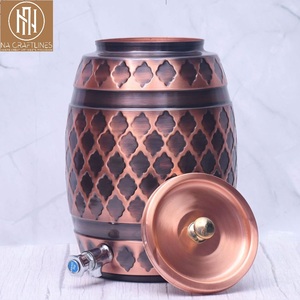 Distributeur d'eau en cuivre en gros |   Distributeur de boissons en cuivre martelé avec robinet |   Vaisselle de cuisine pour la maison - Product Image 1