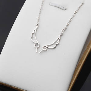 Collier en argent S925 fait à la main, ailes d'ange, Hangtuohan 369, ensemble de bijoux, perles à trous complets, chaîne en argent, colliers à perles tendance - Product Image 3