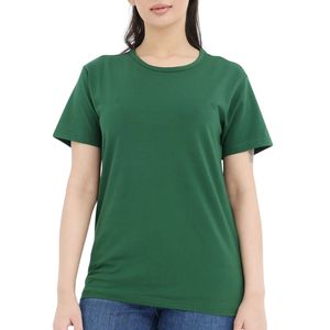 Camiseta de Color Sólido Personalizada al por Mayor para Mujer, Camiseta Informal de Manga Corta con Cuello Redondo, Suave y Cómoda para Uso Diario - Product Image 1