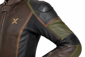 Combinaison de moto en cuir une pièce Adventure |   Adultes en hiver |   Brun olive |   Qualité supérieure |   Conception personnalisée |   Vêtements de course - Product Image 4