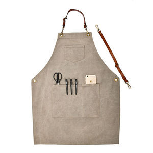 Nuevo Delantal de Trabajo para Hombre, Personalizado, de Algodón y Poliéster, con Correas de Cuero, Delantal de Chef de Alta Calidad - Product Image 3